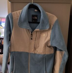 The North Face Blue and Cream Fleece Jacket